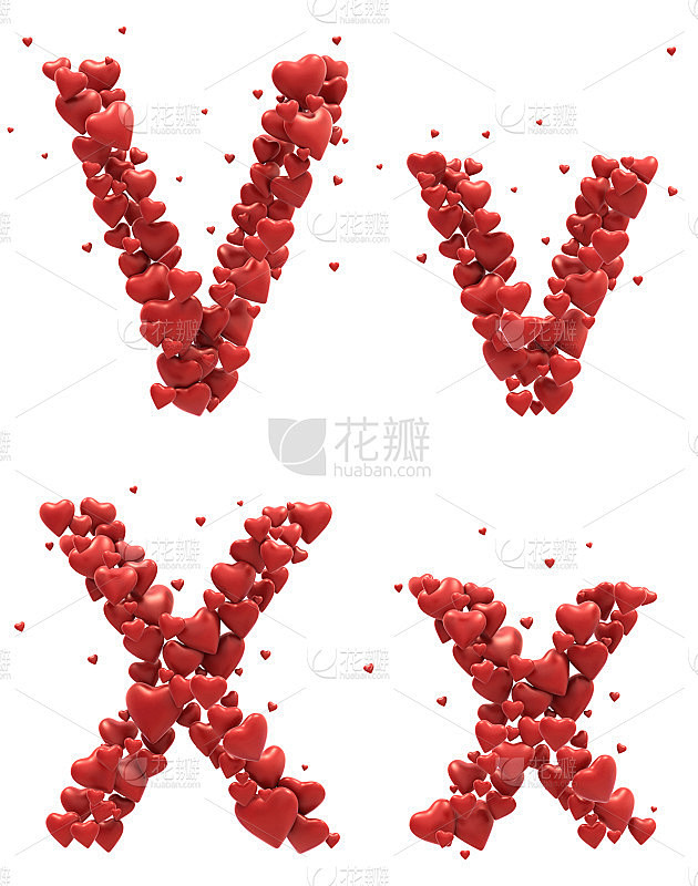 红色的心字体