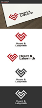 Heart & Labyrinth: a logo that can be used in hospitals and health clinics heart in cardiac health websites in technological compa