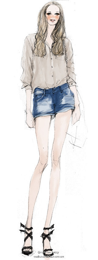 XunXun-Missy 街拍插画的对应...