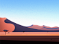 Dune 45，Sossusvlei，纳米比亚。 旅行旅程光树蓝色插图艺术沙漠纳米比亚。 sossusvlei沙丘45风景插图