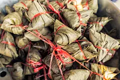 米,荷花,粽子,叶子,有包装的,传统,清新,食品,泰国,蒸菜