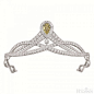 CHAUMET Tiara Joséphine黄钻皇冠。主石为1颗梨形切割黄钻，总重10.31克拉。267颗白钻总重36克拉。