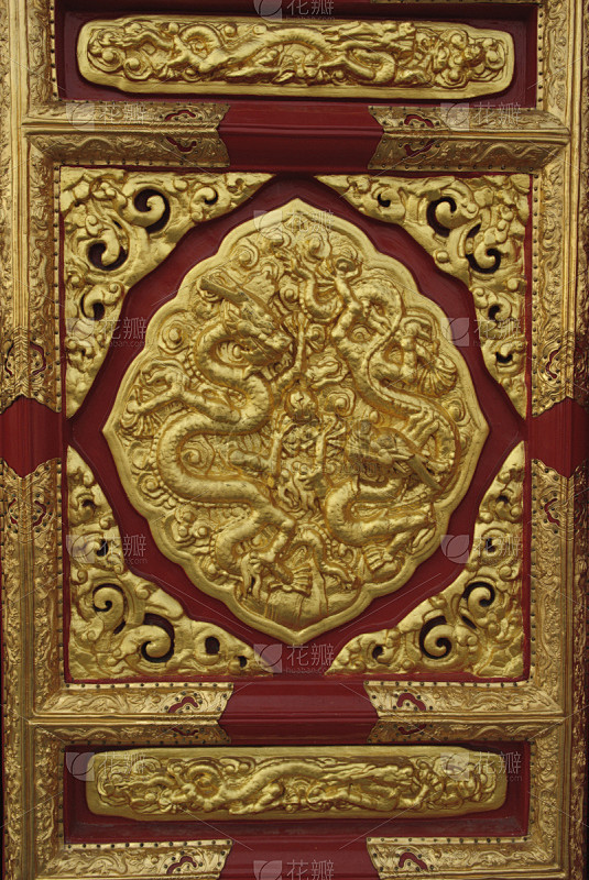 故宫,门,大特写,两个物体,垂直画幅,旅游目的地,无人,建筑结构,龙,红色