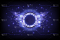 Futuristic Sci-Fi glowing HUD circle element. Abst
