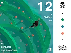 【12】探索 - 梯田 低多边形 设计 插画 插图 品牌 卡通形象 三维 c4d