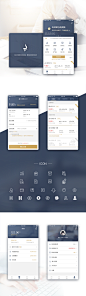 金融理财APP设计 深蓝色、金色、商务简约APP设计