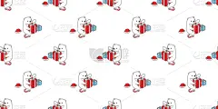 包装纸,式样,背景,绘画插图,矢量,熊,北极熊,卡通,瓷砖