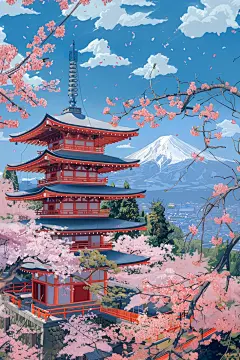 城市风景插画：京都 清水望山｜MJ_7_想养美短的贝儿_来自小红书网页版