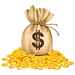 钱袋子与金币高清png素材