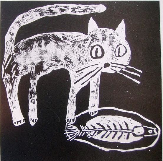 简单黑白版画图片_儿童黑白版画简单图片