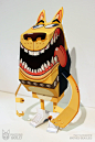 Paper Toy: Yellow Dog : The Yellow Dog model was my contribution to the Phidias Gold Paper Toy Exhibit & Gallery Show that took place on May 25, 2011. The project was featuring more than 30 artists that created custom paper toy designs based on the sa