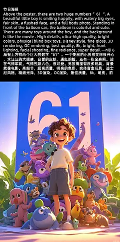 Midjourney，AI绘图，61儿童节海报（可帮做）_1_小天抗狼AI_来自小红书网页版