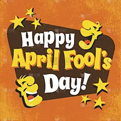 愚人节设计与搞笑的字母，笑卡通脸和明星