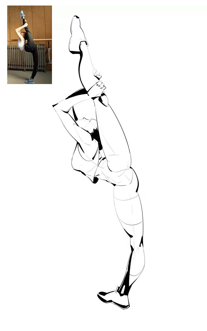 人体动态速写练习_大木画画__插画师作品...