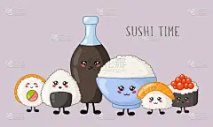 寿司,可爱,小圆面包,可爱的,菜单,食品,酱油,紫菜,调味品,餐馆