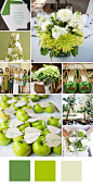 Kelly Green + Lime Green + Cream 黄绿色+酸橙绿+米色 适合户外的春季婚礼