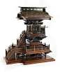 A large and elaborate wood and lacquer model of a shrine Meiji period (late 19th century)