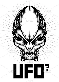 “UFO吗?”-外星人肖像海报。