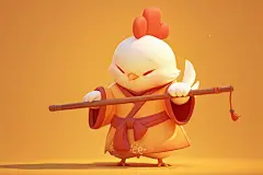 鸡年功夫鸡形象动物模型
