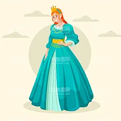 公主  - 源文件下载【酷图网】公主,童话,卡通,手绘,插图,卡通人物,童话人物,小公主