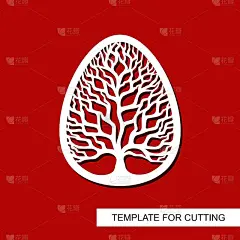 装饰元素-带有花卉装饰的复活节彩蛋。