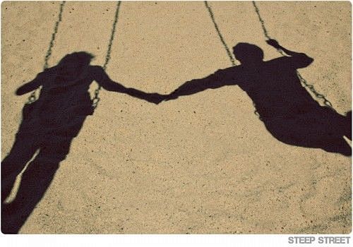 Shadows holding hand...