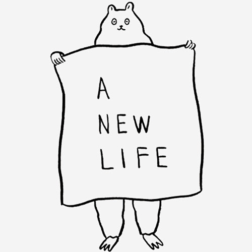 手绘黑色线条简笔画举布的小熊免抠素材新图网