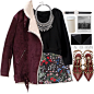 A fashion look from December 2015 featuring long sleeve crop top, faux fur coats and black skirt. Browse and shop related looks.