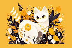小猫咪插图动植物插图插画