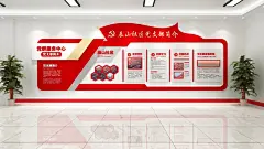 现代简约党支部简介红色党建文化墙