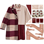 A fashion look from March 2017 featuring red velvet dress, 3/4 sleeve tops and purple coats. Browse and shop related looks.
