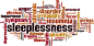 Sleeplessness word cloud concept. Vector illustration