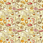 Food & Drink : Create layouts & patterns on the theme of food using simple linework & colour