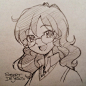 Doodled a generic manga style girl with glasses.  #manga #anime #oc #sketch #doodle