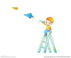 卡通儿童 纸飞机