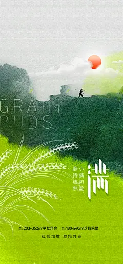 中国传统节气小满手机海报