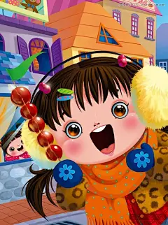 Photoshop绘制可爱的雪地里的小女孩儿童插画,PS教程