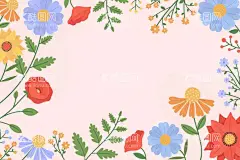 卡通花朵背景  - 源文件下载【酷图网】春天花朵背景,壁纸,花卉,植物,清新花朵背景,春天手绘壁纸