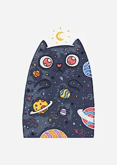 手绘小怪兽免抠素材_新图网 https://ixintu.com 小怪兽 黑猫 手绘 动物