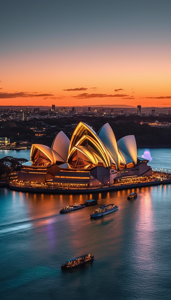 澳大利亚悉尼歌剧院城市地标旅游景点摄影图