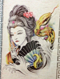 日本艺妓纹身手稿欣赏图6