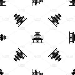 黑色,式样,寺庙,东方人,地形,几何形状,重复,旅游