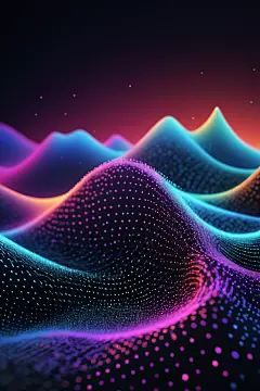 AI数字艺术未来感脉冲波科技背景图-众图网