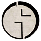 This may contain: a black and white circular rug with a cross on the center, in front of a white background