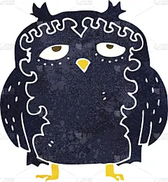 卡通版聪明的老猫头鹰