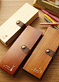 【49包邮】复古可爱zakka小物书本造型木质铅笔盒 文具盒 蓝果的图片