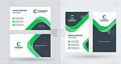双面创意的名片模板。纵向和横向方向。水平和垂直布局。矢量图