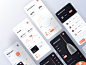 Smart Home App - All Screens ux ui smart home app smart home orange mobile minimal light lamp interior home ios app