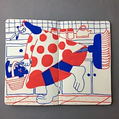 #云朵分享# 上班第一天，来一组“得劲”的插画加油打气~

红蓝经典配色插画，之前分享过几种不同的画风，有浪漫写意风格，有稚拙可爱风格，而插画师 Patrick Gildersleeves 近期创作的这组红蓝，则是逗比欢快风。

天花乱坠的想象力、明确有力的线条、夸张大胆的绘画，很有活力，让人一看就忍不住打起 ​​​​...展开全文c