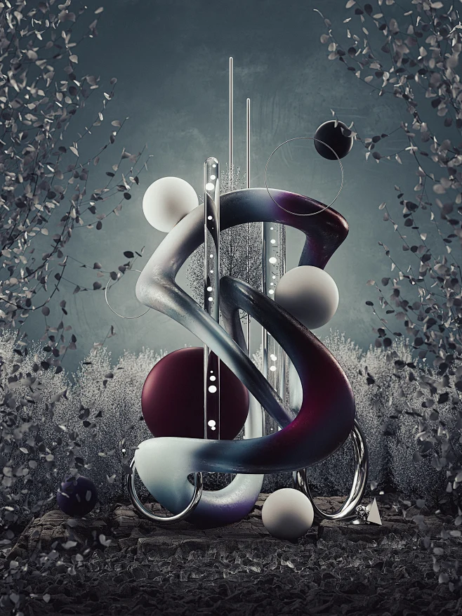 3D 3dart abstract abstractart CGI geometric gradients Landscape octane ...